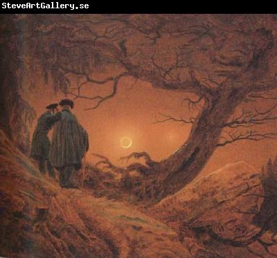 Caspar David Friedrich Two Men Contemplating the Moon (mk10)